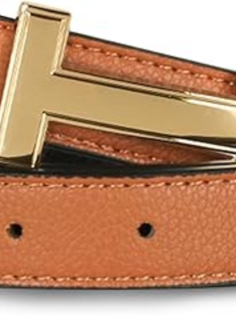 Women's Leather Belt with Gold Buckle, Versatile Waist Band, Size 24-36 - Picture 5 of 5